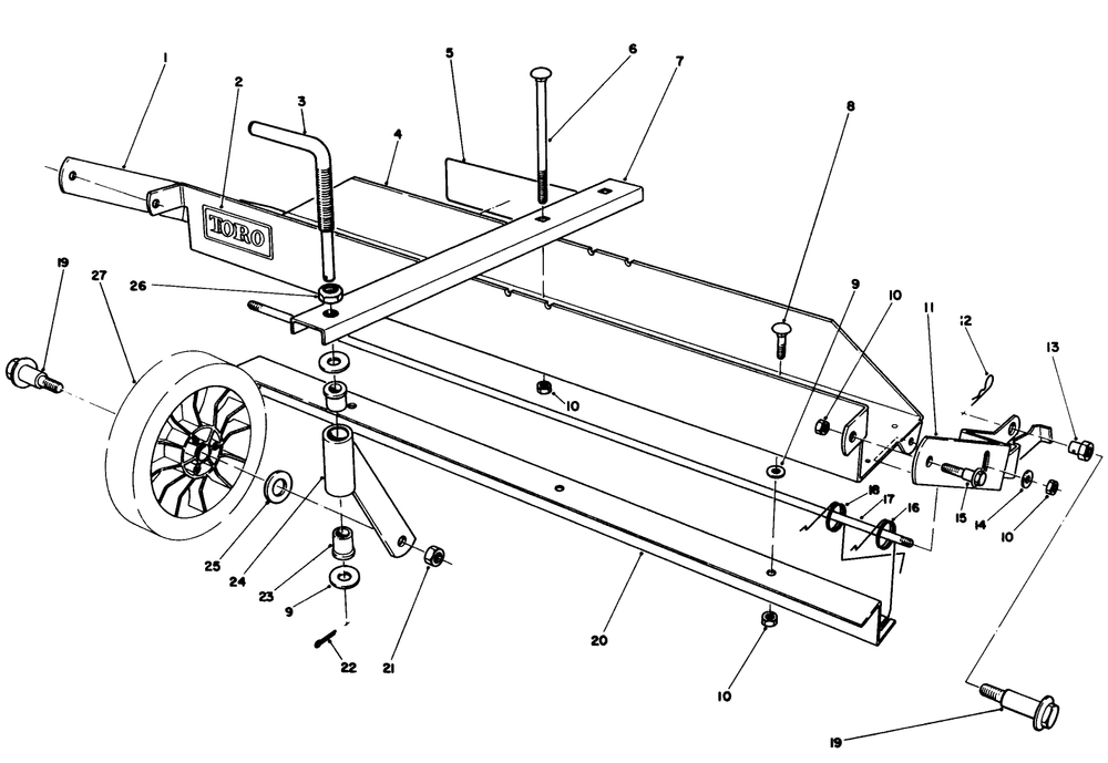Dethatcher Kit Model No. 59126 (Optional) Diagram and Parts List for 20622C 7000001 - 7999999 Toro Lawn Mower