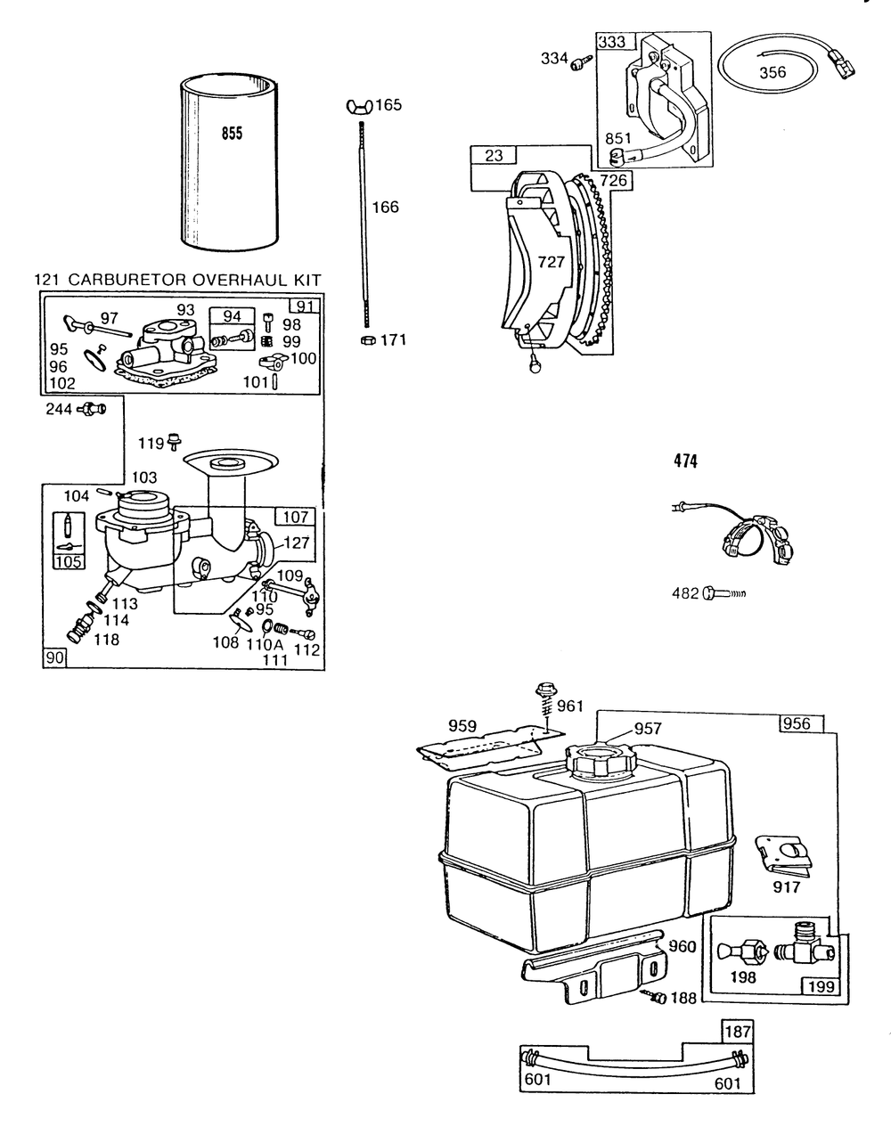 Engine Briggs & Stratton Model No. 252416-0734-01 (Continued) Diagram and Parts List for 38090 7000001 - 7999999 Toro Snow Blower