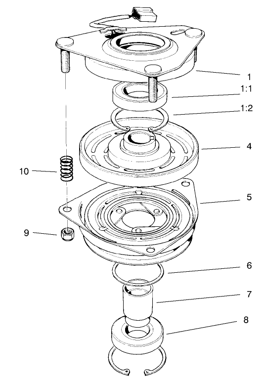 Clutch Assembly No. 54-3200 Diagram and Parts List for 30177 991352 - 999999 Toro Lawn Tractor Accessories