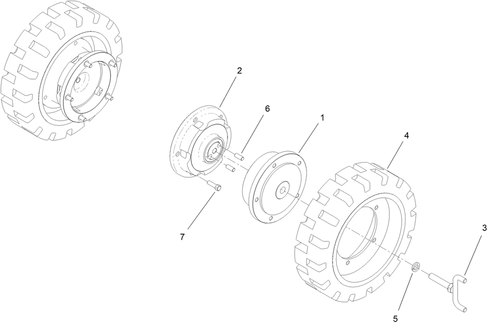 Dual Wheel Kit Assembly Diagram and Parts List for 68022  Toro Lawn Tractor Accessories