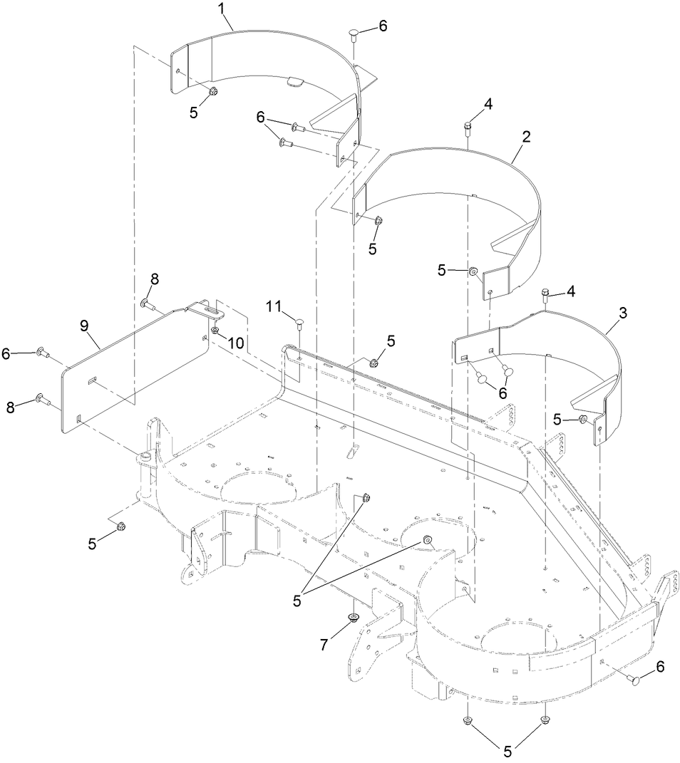 Recycler Assembly Diagram and Parts List for 139-6653  Toro Lawn Tractor Accessories