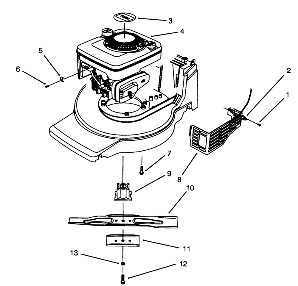 Engine Assembly Diagram and Parts List for 20903B 4900001 - 4999999 Toro Lawn Mower