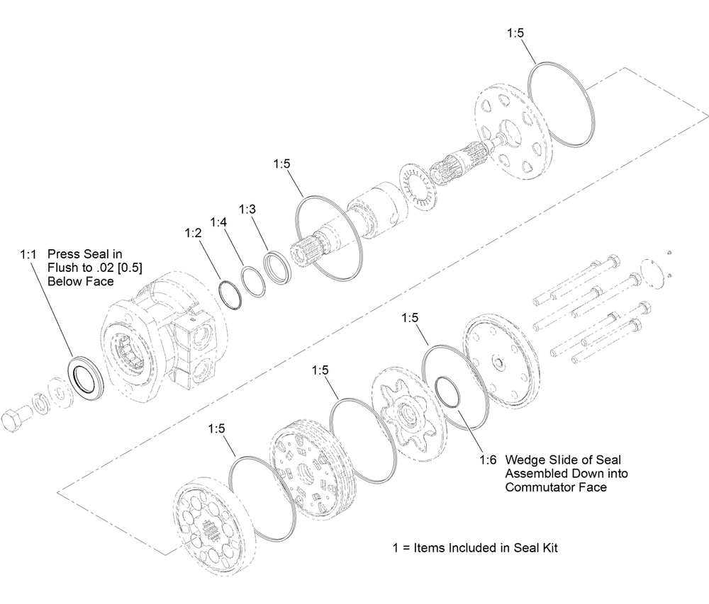 Hydraulic Motor Assembly No. 131-0652 Diagram and Parts List for 22972 402461470 - 404709999 Toro Lawn Tractor Accessories