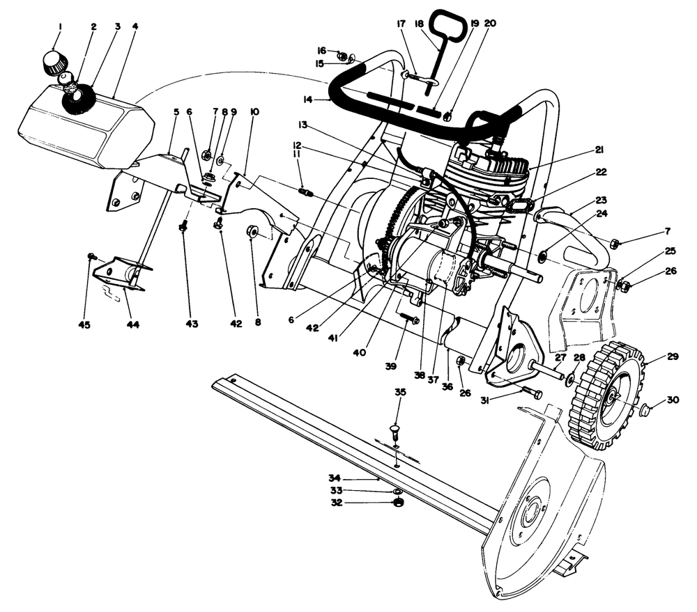 Engine Assembly Diagram and Parts List for 38116 8000001 - 8999999 Toro Snow Blower