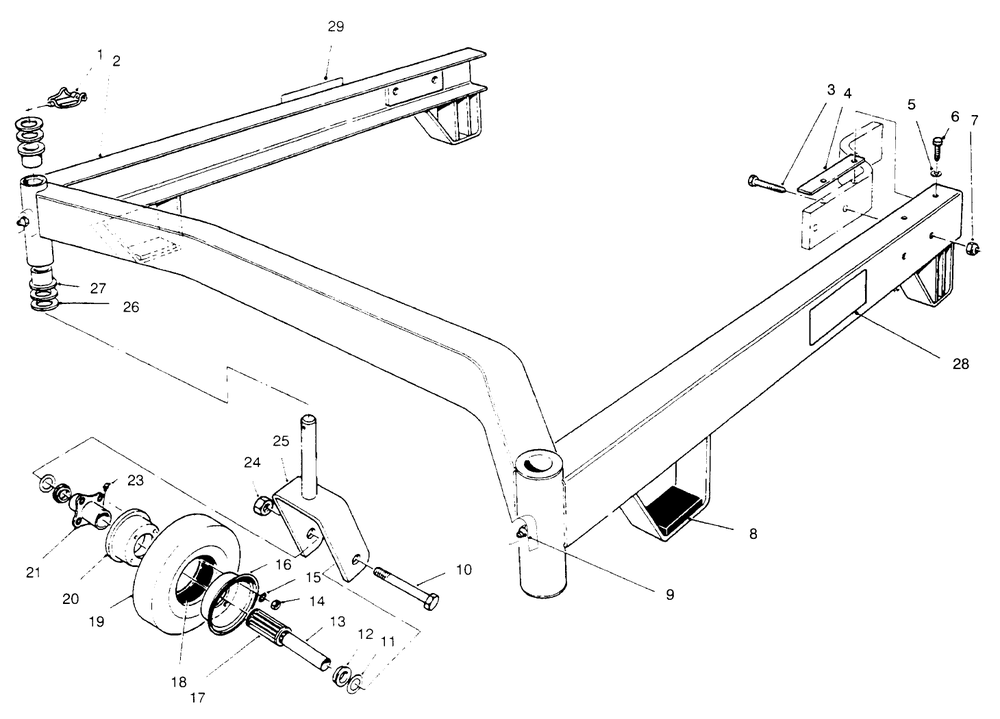 Carrier Frame Diagram and Parts List for 30767 690001 - 699999 Toro Lawn Mower