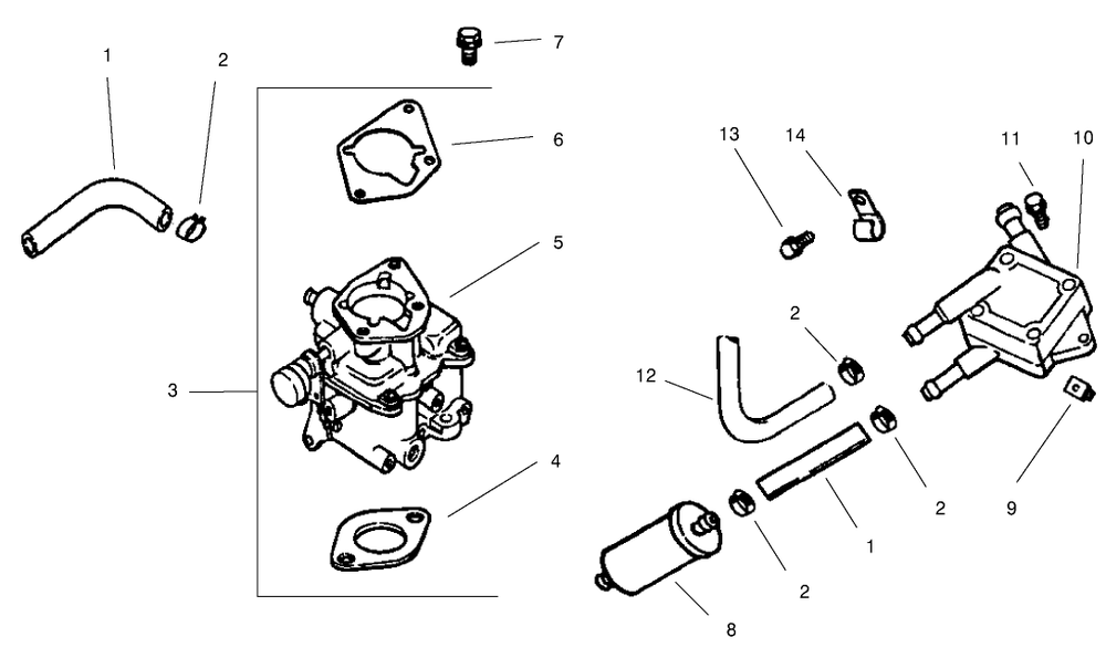 Group 8-Fuel System Diagram and Parts List for 22305TE 990001 - 999999 Toro Lawn Tractor Accessories