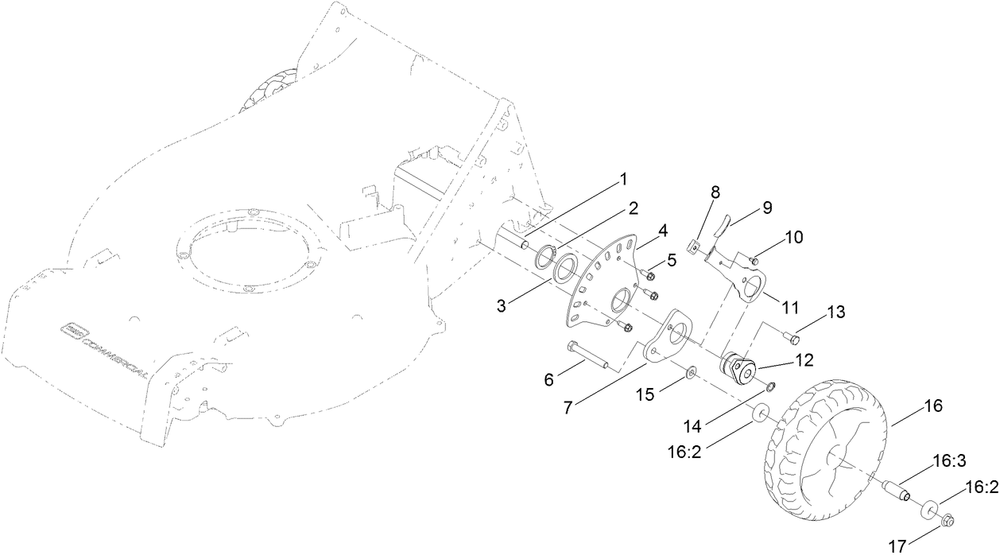 Rear Wheel And Hight-Of-Cut Assembly Diagram and Parts List for 22289 404800000-409999999 Toro Lawn Mower