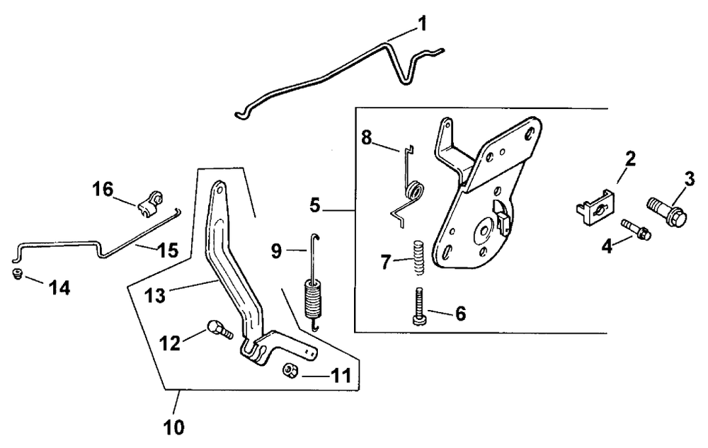Engine Controls Diagram and Parts List for 30159 890001 - 899999 Toro Lawn Tractor Accessories