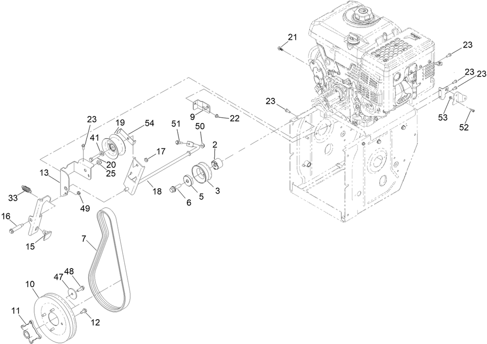 Auger Drive Assembly Diagram and Parts List for 38870 409000000 - 999999999 Toro Snow Blower