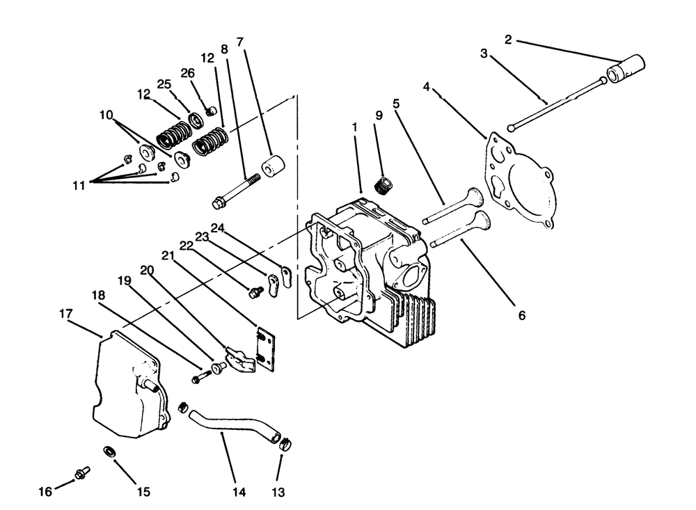 Cylinder Head/Valve/Breather Diagram and Parts List for 72045 6900001 - 6999999 Toro Lawn Tractor