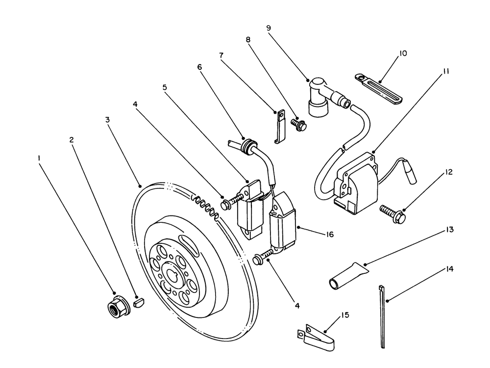 Magneto Assembly Diagram and Parts List for 62040 8000001 - 8999999 Toro Generator