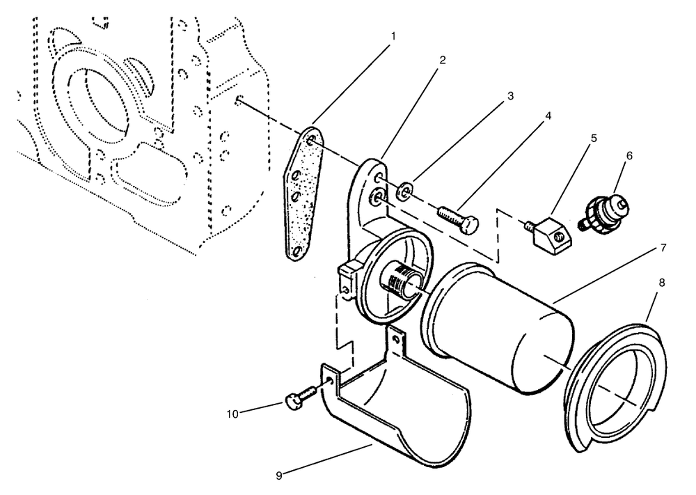 Oil Filter Diagram and Parts List for 73441 7900001 - 7999999 Toro Lawn Tractor