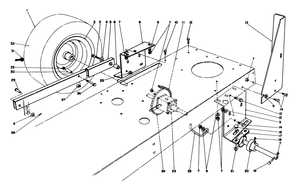 Rear Axle Assembly Diagram and Parts List for 56138 6000001 - 6999999 Toro Lawn Tractor