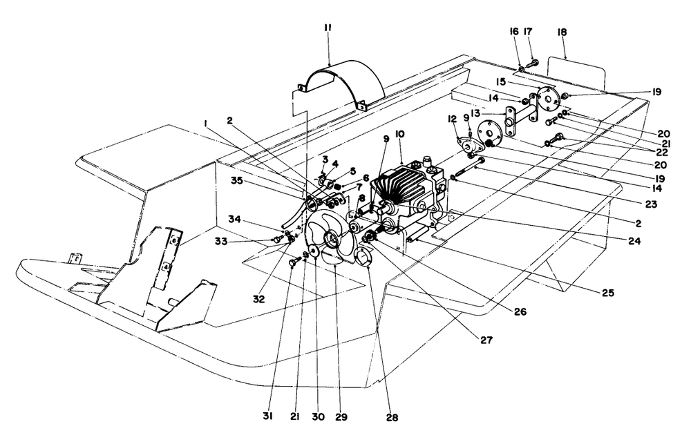 Heat Shields And Exhaust Diagram and Parts List for 74182 (891200-891564)(1998) Toro Lawn Tractor