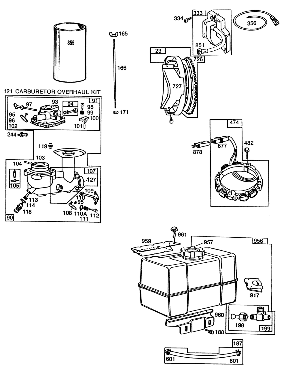 Engine Briggs & Stratton Model No. 252416-0735-01 (Continued) Diagram and Parts List for 38160 7000001 - 7999999 Toro Snow Blower