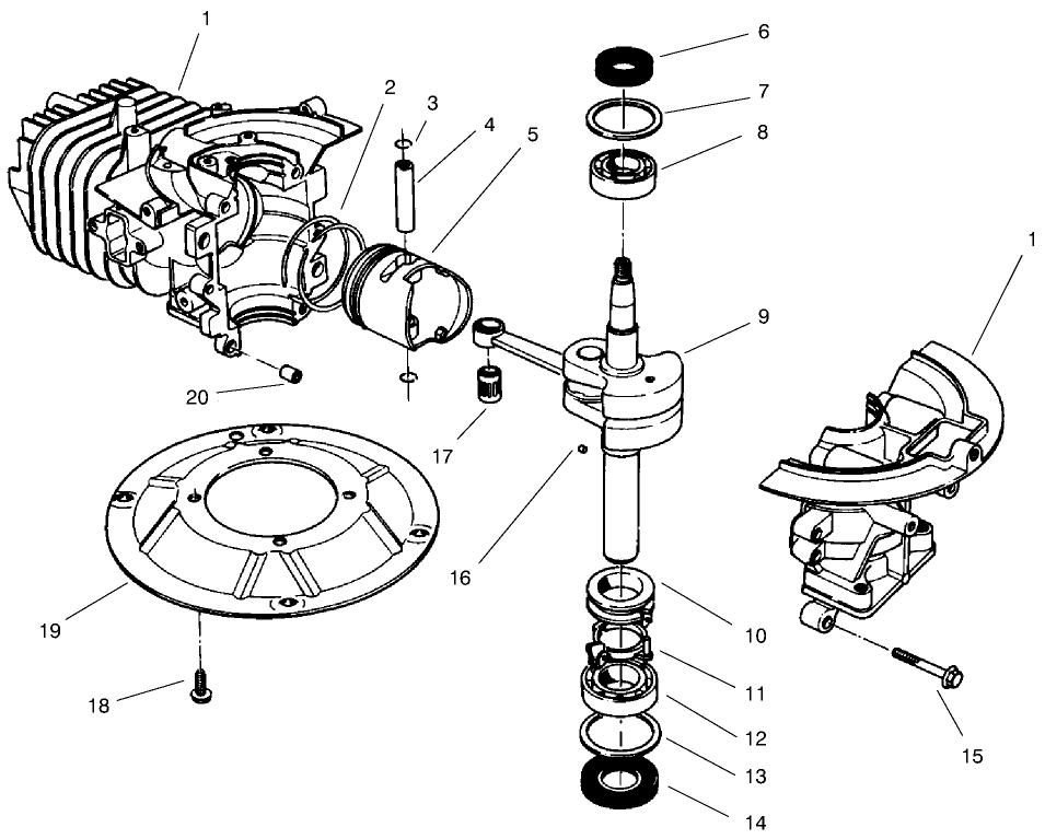 Crankshaft Assembly (Model No. 47pv9-3) Diagram and Parts List for 22038 9900001 - 9999999 Toro Lawn Mower
