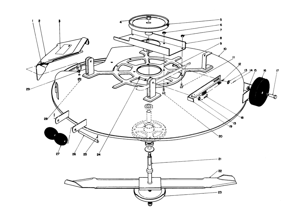 Cutting Deck Diagram and Parts List for 57351 7000001 - 7999999 Toro Lawn Tractor