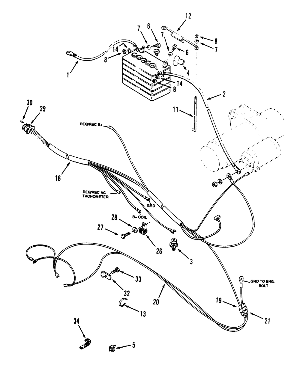 Electrical System Diagram and Parts List for 73421 3900001 - 3999999 Toro Lawn Tractor