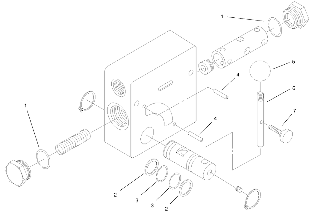 Hydraulic Valve Assembly No. 98-4733 Diagram and Parts List for 22304 890001 - 899999 Toro Lawn Tractor Accessories