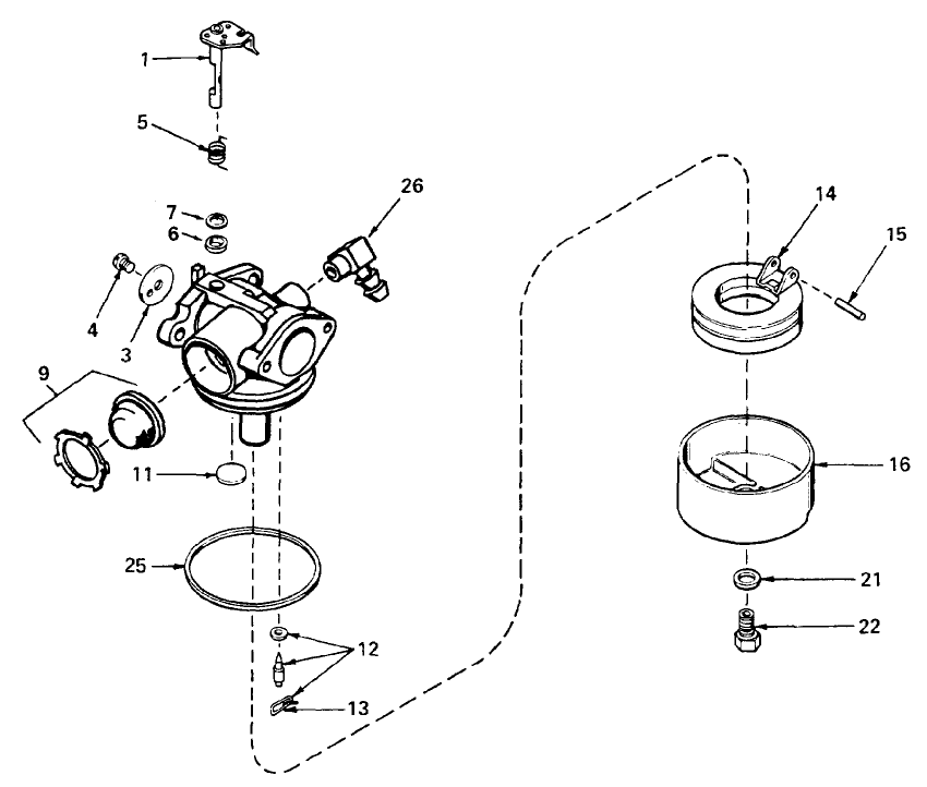 Carburetor No. 632050 Diagram and Parts List for 10500 1000001 - 1999999 Toro Lawn Mower