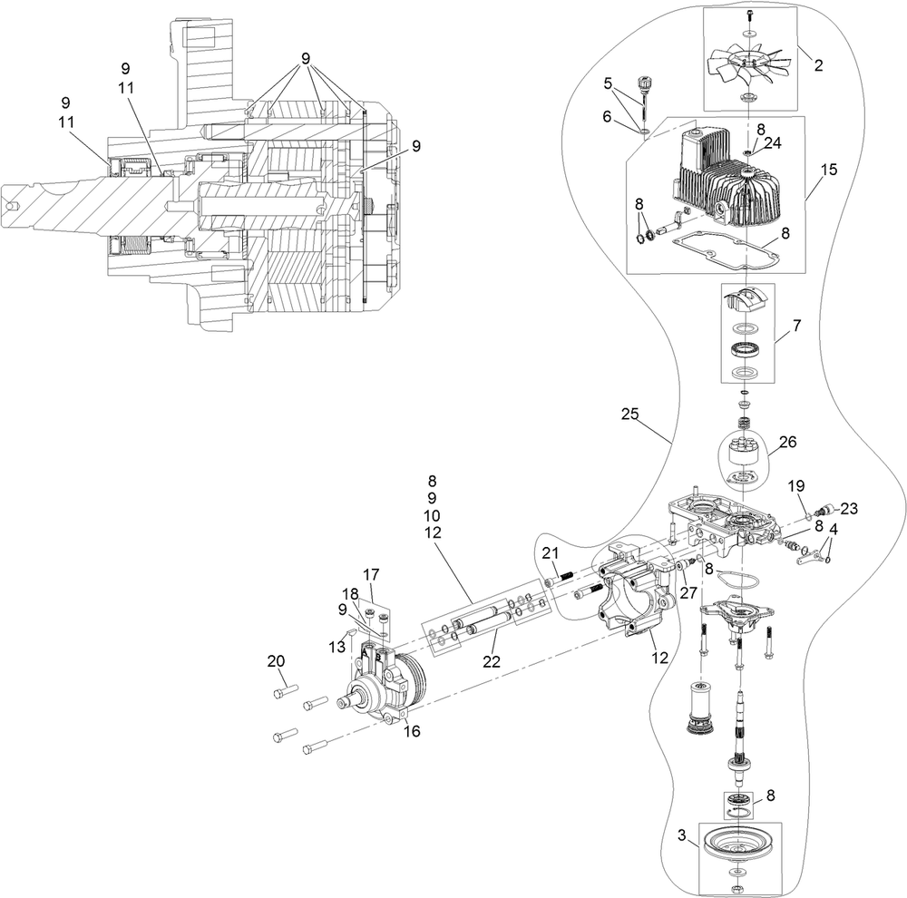 Lh Hydro Assembly No. 135-7907 Diagram and Parts List for 72965 414086139 - 999999999 Toro Lawn Tractor