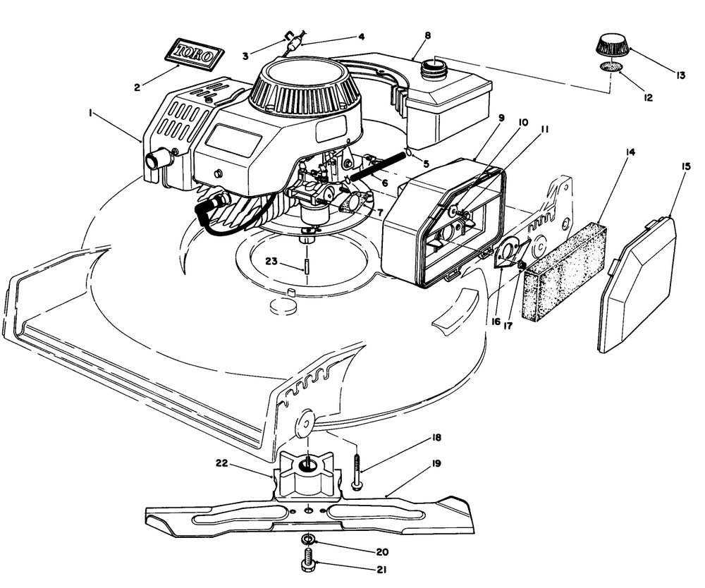Engine Assembly Diagram and Parts List for 20581 5000001 - 5999999 Toro Lawn Mower
