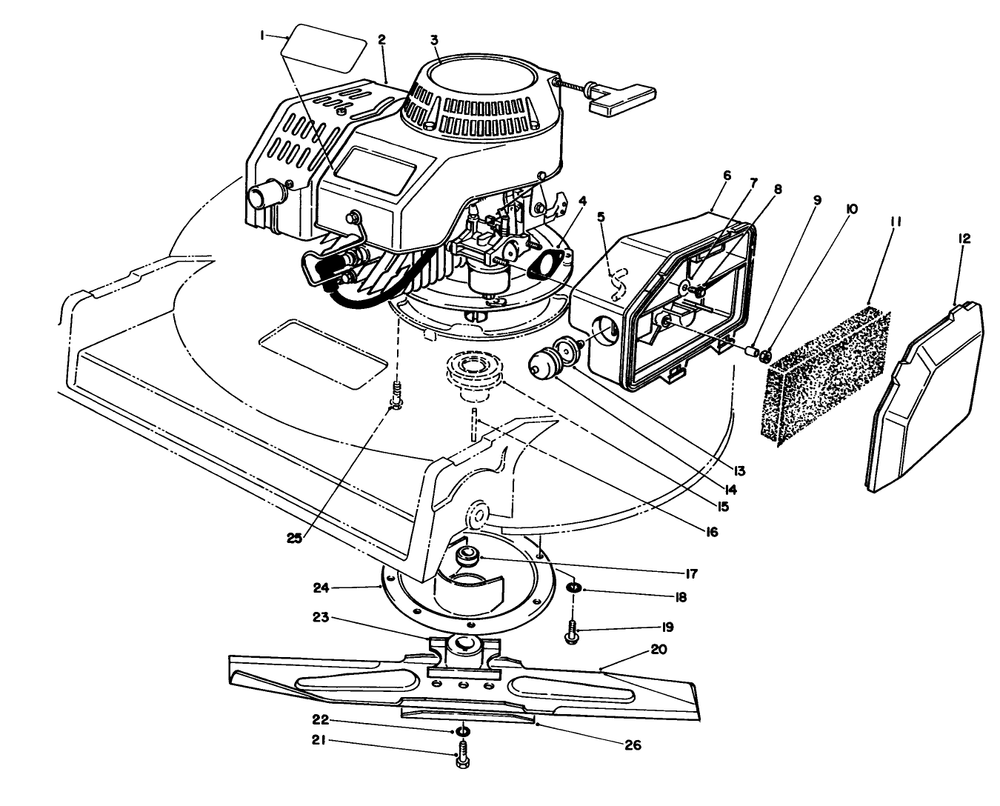 Engine Assembly Diagram and Parts List for 22037B 39000001 - 39999999 Toro Lawn Mower