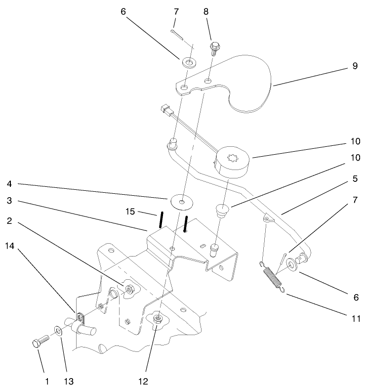 Cruise Control Assembly Diagram and Parts List for 73561 9900001 - 9999999 Toro Lawn Tractor