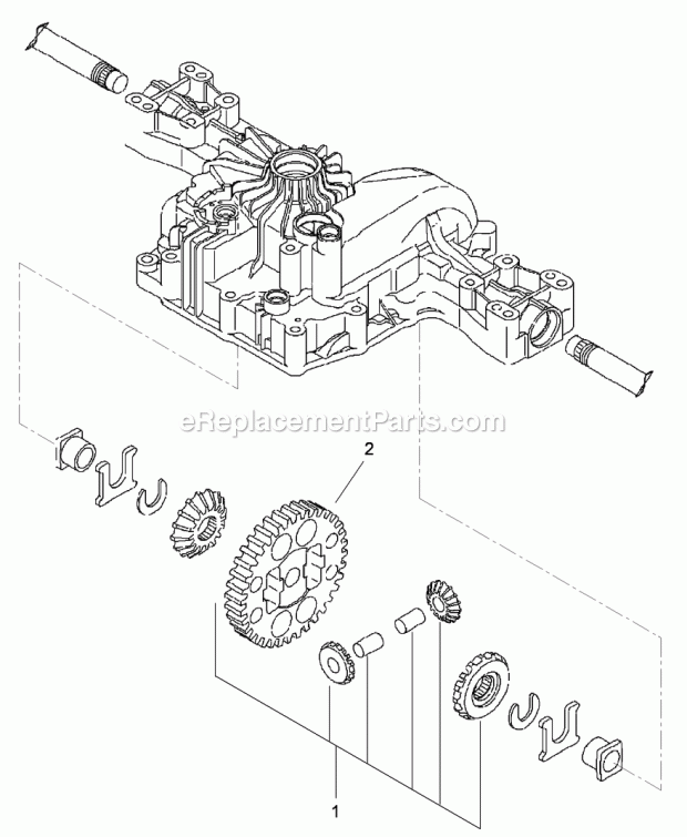 Differential Gear Assembly Transmission Assem Diagram and Parts List for 74585 312000001-312999999 Toro Lawn Mower