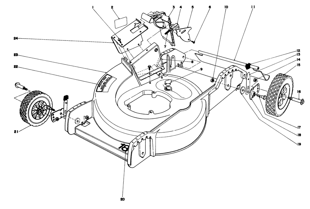 Housing Assembly Diagram and Parts List for 20762 0000001 - 0999999 Toro Lawn Mower