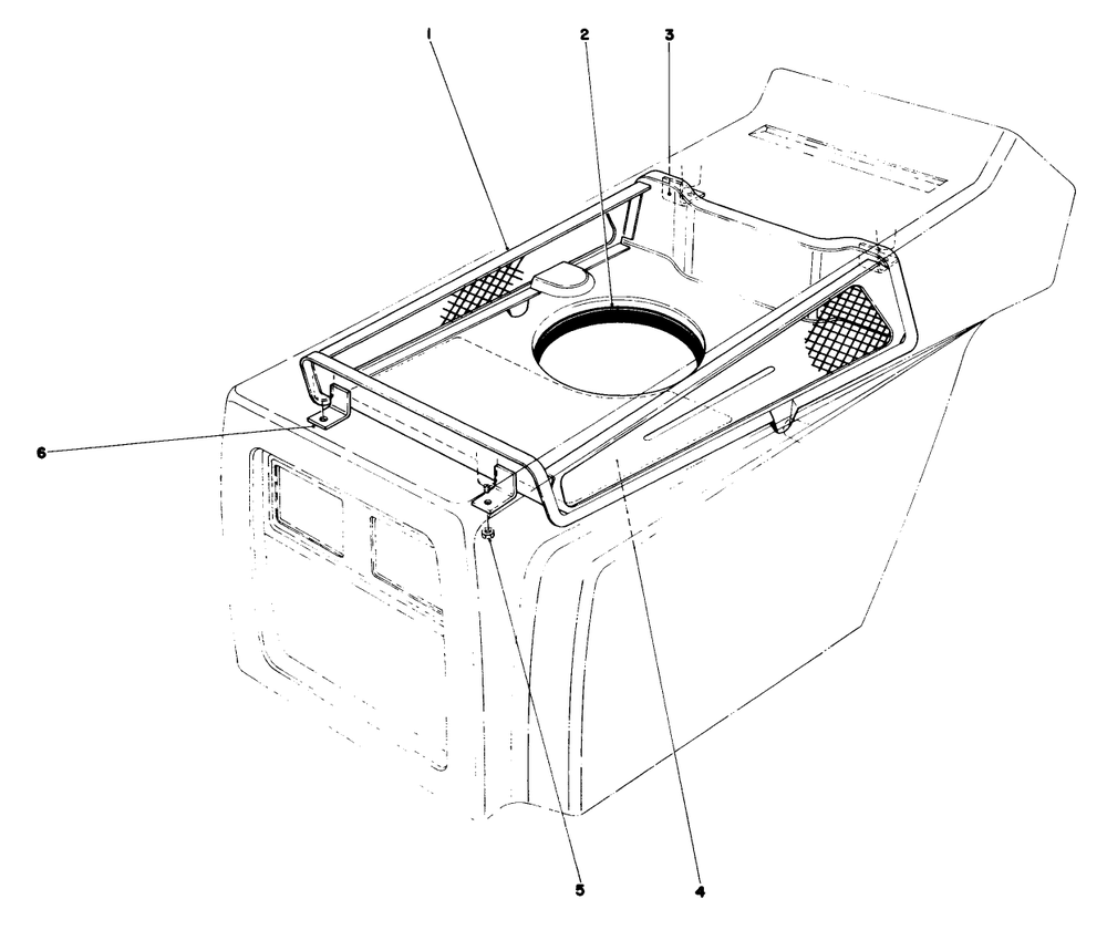 Hood Duct Assembly Diagram and Parts List for 57357 3000001 - 3999999 Toro Lawn Tractor