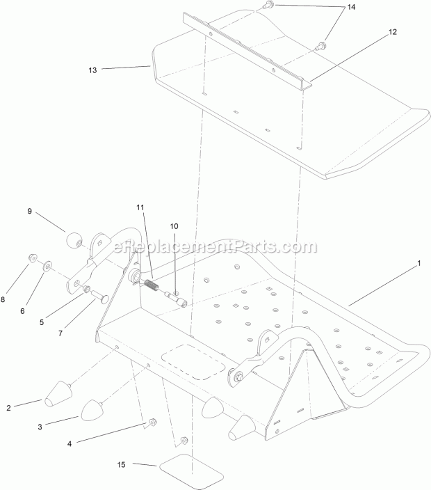 Platform Assembly No. 117-9640 Diagram and Parts List for 74575 315000001-315999999 Toro Lawn Mower