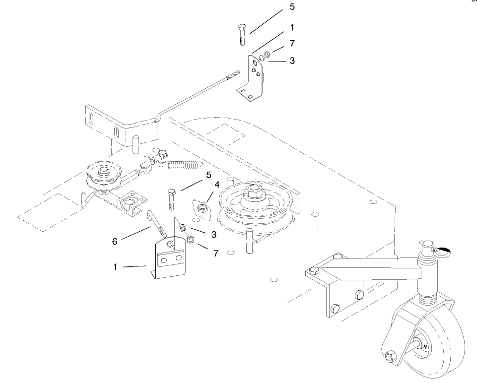Brake Assembly Diagram and Parts List for 30184 890001 - 899999 Toro Lawn Mower