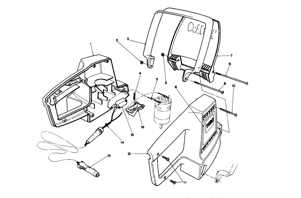 Handle And Shield Assembly Diagram and Parts List for 51780 1000001 - 1999999 Toro Trimmer