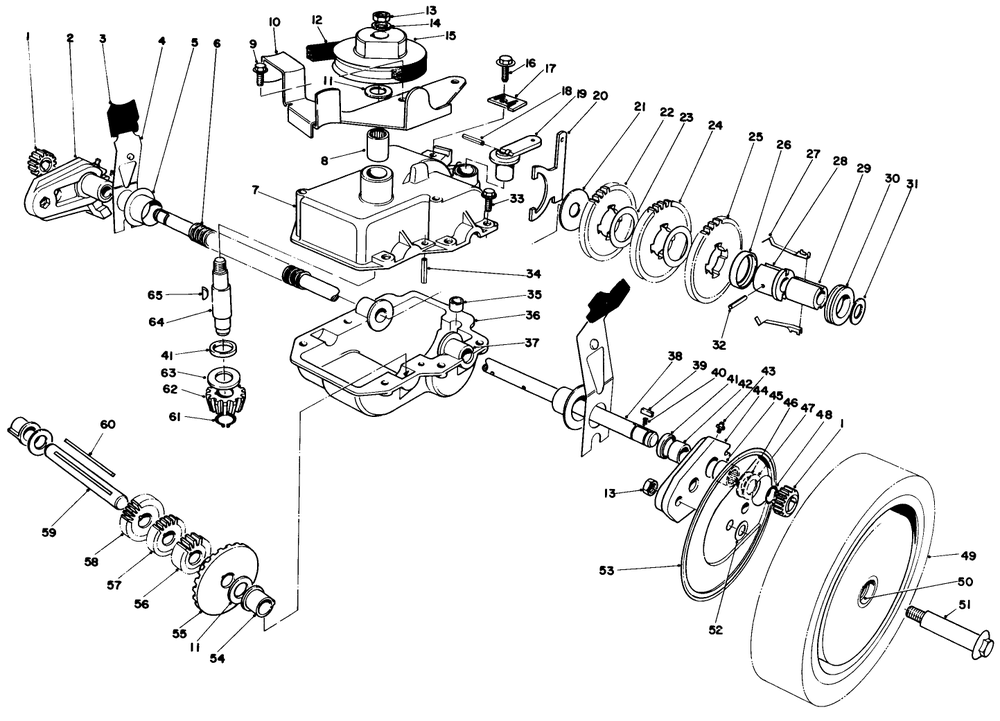 Gear Case Assembly Diagram and Parts List for 20661 3000001 - 3999999 Toro Lawn Mower