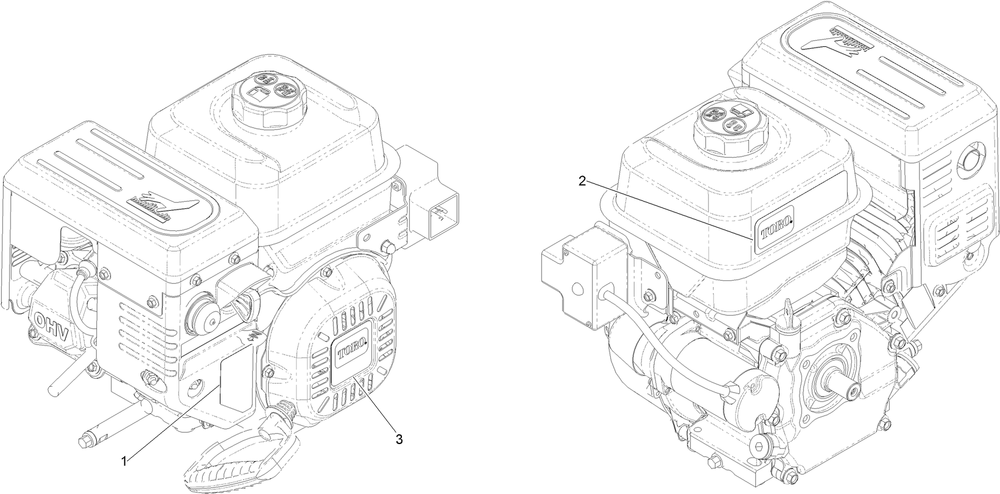 Engine Decal Assembly Diagram and Parts List for 36003 409000000 - 412999999 Toro Snow Blower