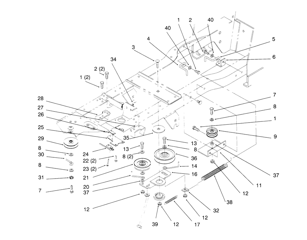 Gear Drive Components Diagram and Parts List for 72042 5900001 - 5900796 Toro Lawn Tractor