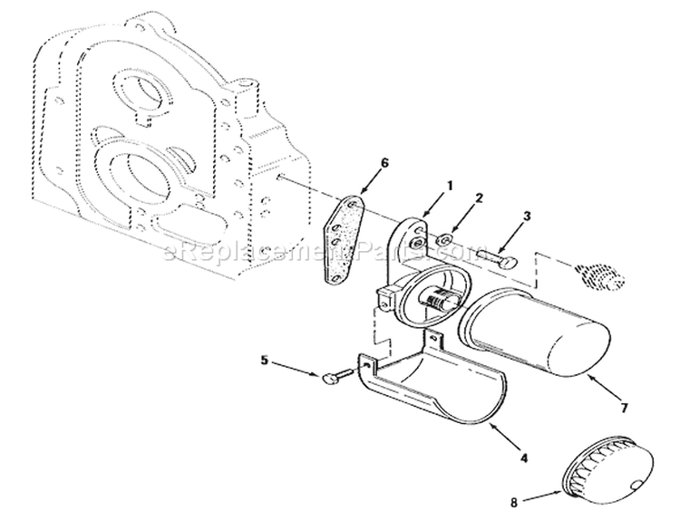 Oil Filter Diagram and Parts List for 31-16OE01 1988 Toro Lawn Tractor