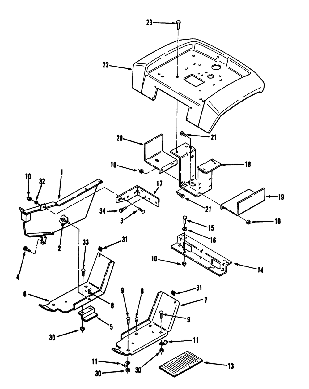 Sheet Metal And Covers Diagram and Parts List for 73520 39000001 - 39999999 Toro Lawn Tractor