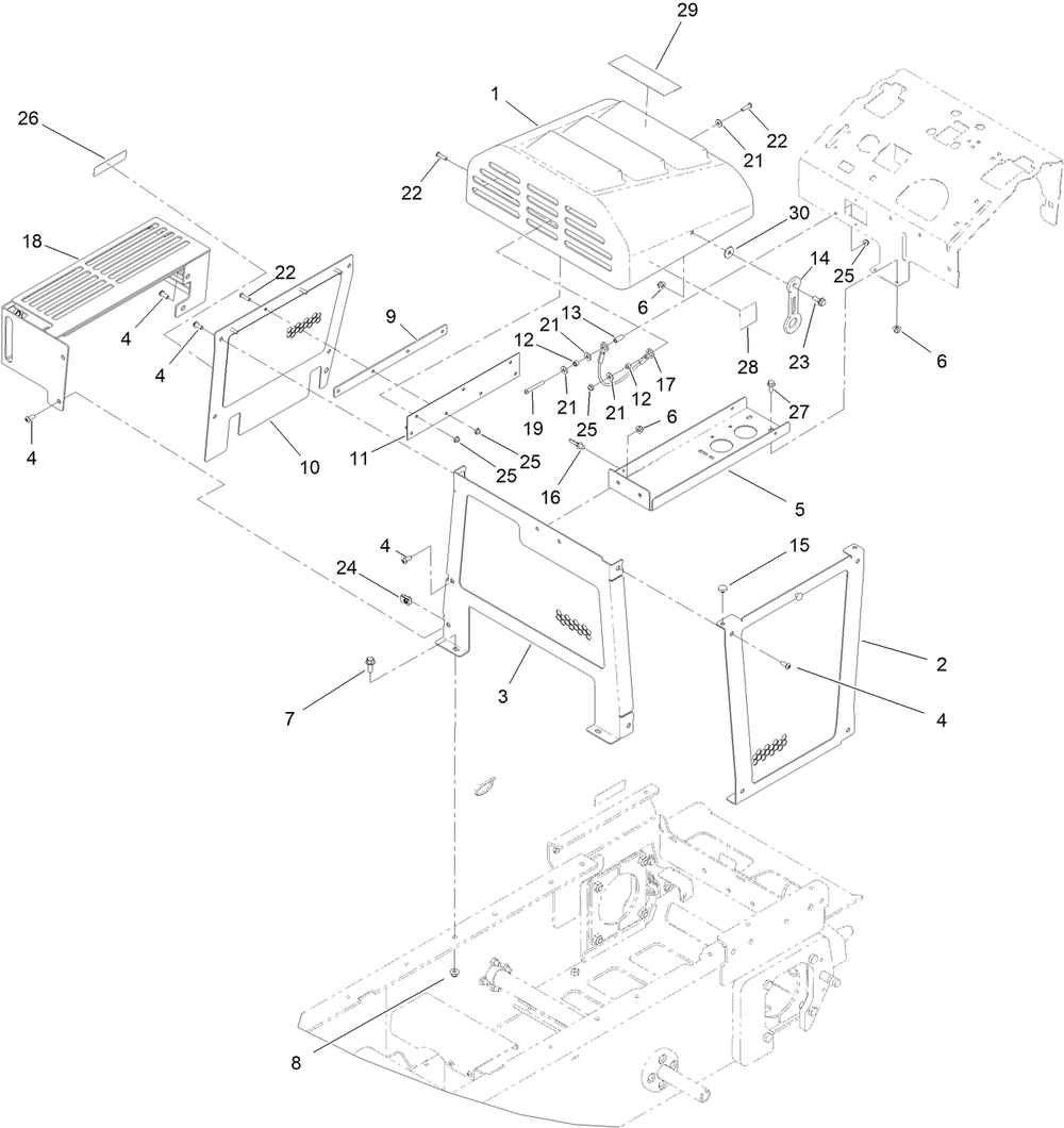 Hood Assembly Diagram and Parts List for 68138G 417400000 - 999999999 Toro Cement Mixer