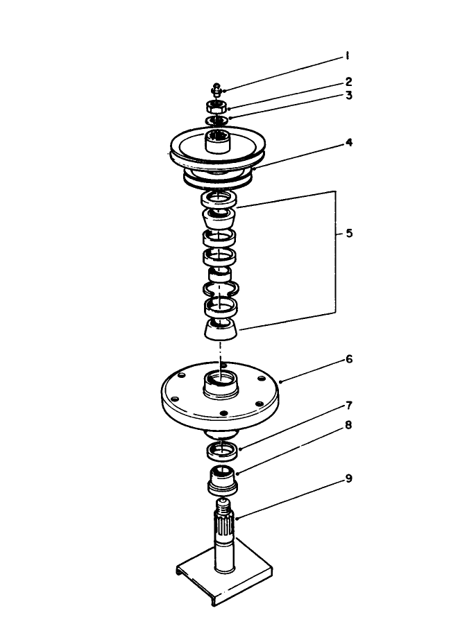 Drive Spindle No. 54-7781 Diagram and Parts List for 55620 9000001 - 9999999 Toro Lawn Tractor