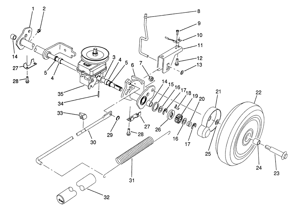 S.P. Rear Axle Assembly (Model No. 20916b) Diagram and Parts List for 20916B 1000001 - 1999999 Toro Lawn Mower
