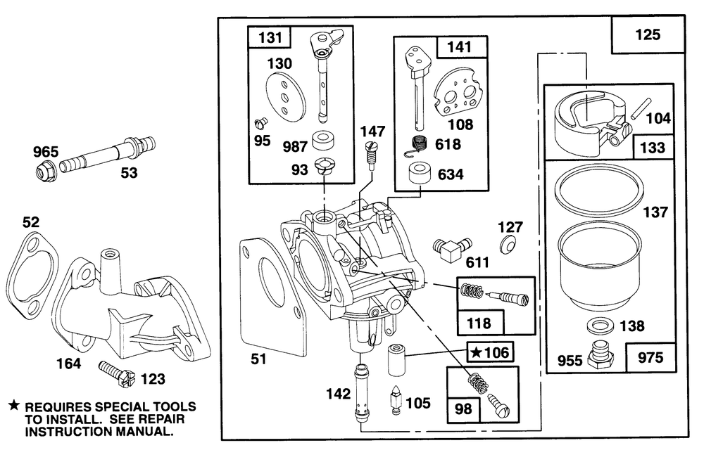 Engine Briggs & Stratton Model 28d707-0124-01 Diagram and Parts List for 70142 59000001 - 59999999 Toro Lawn Tractor