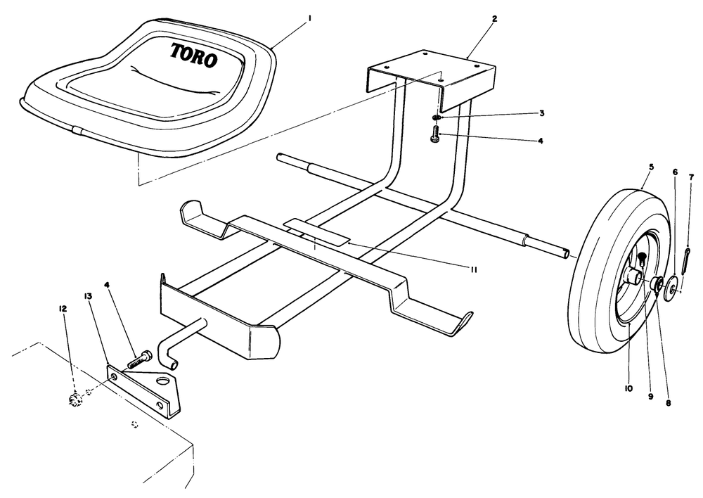 Sulky Kit Model No. 30122 (Optional) Diagram and Parts List for 30112 6000001 - 6999999 Toro Lawn Tractor Accessories