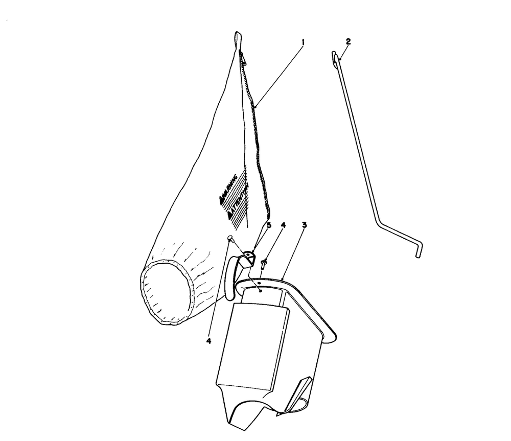 Bagging Kit No. 36-8380 (Optional) Diagram and Parts List for 16320 2000001 - 2999999 Toro Lawn Mower