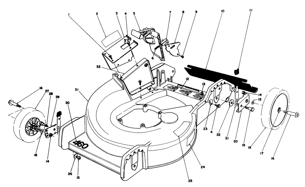 Housing Assembly Diagram and Parts List for 20745C 5000001 - 5999999 Toro Lawn Mower