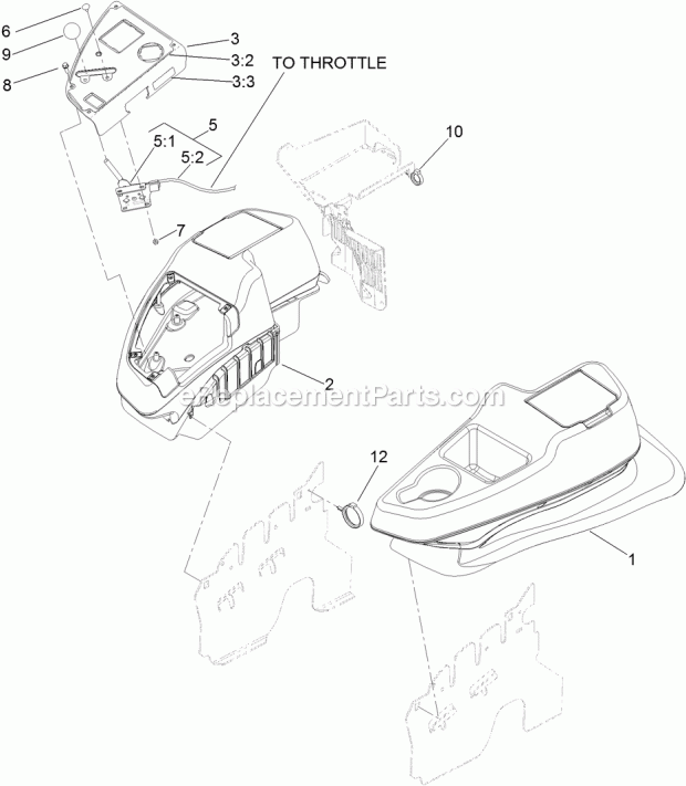 Fender, Console And Control Assembly Diagram and Parts List for 74940 313000001-313999999 Toro Lawn Mower