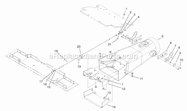 Plenum Assembly Diagram and Parts List for 74804TE 220000001-220999999 Toro Lawn Mower