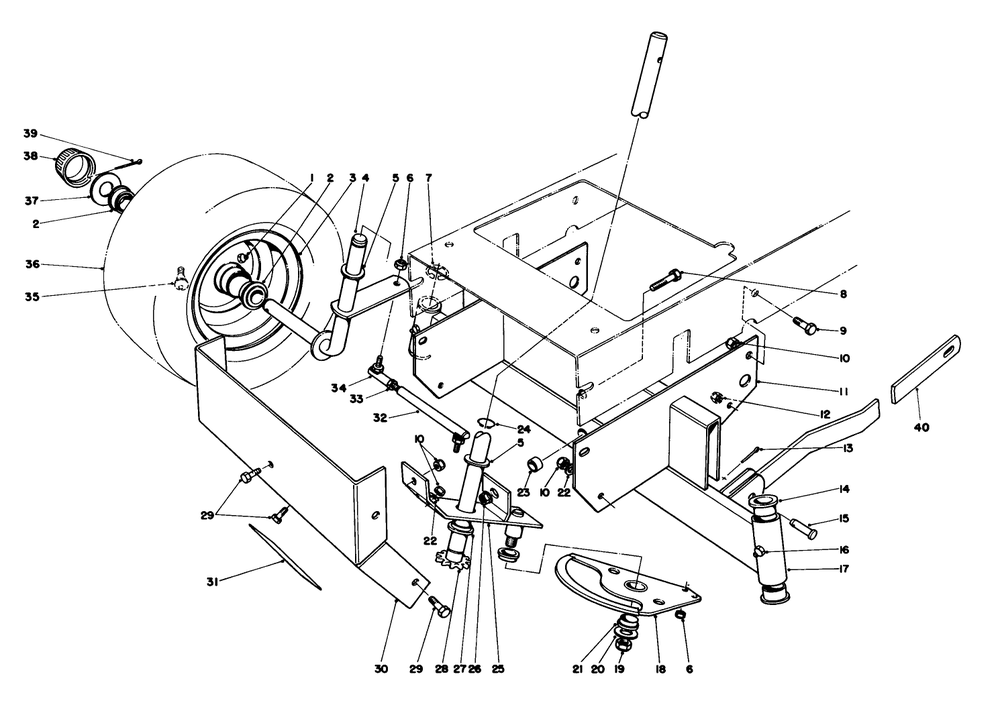 Front Axle Assembly Diagram and Parts List for 56145 5000001 - 5999999 Toro Lawn Tractor