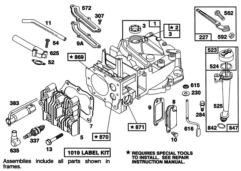 Engine Briggs & Stratton Model 122702-3171-01 Diagram and Parts List for 20215 1000001 - 1999999 Toro Lawn Mower